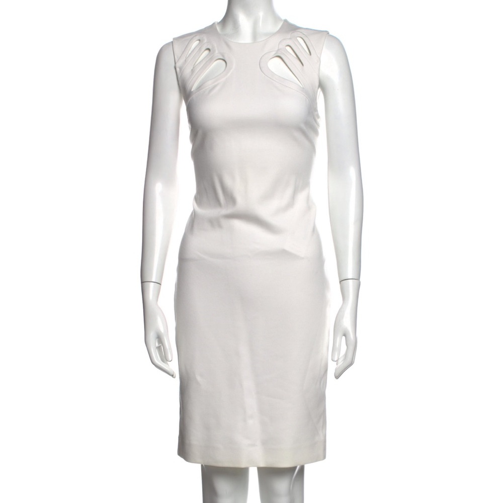 Diane Von Furstenberg white fitted dress with unique cut-out detail